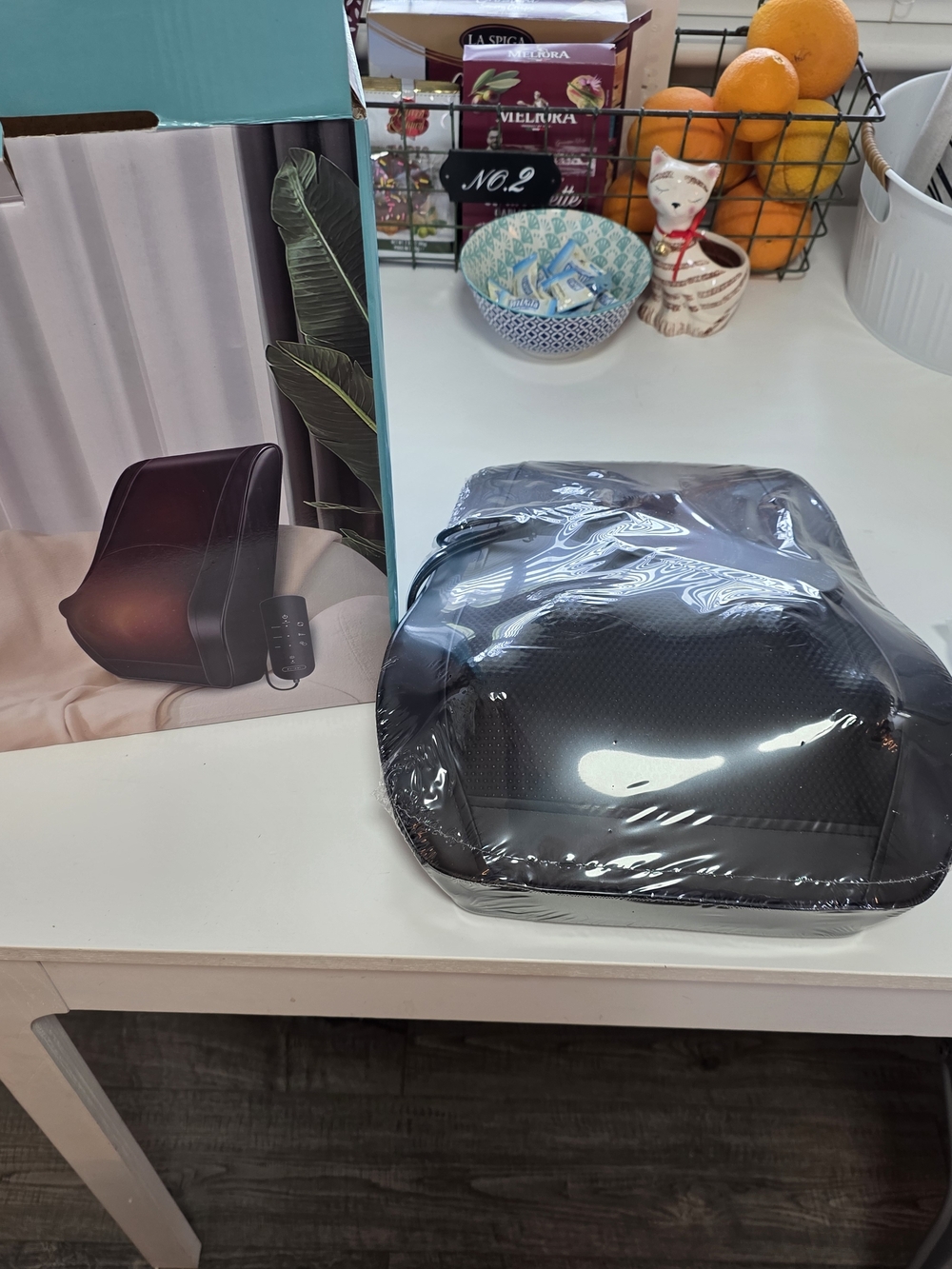Portable Black Massage Cushion - Lumbar/Neck Support